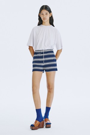 Stripe Jacquard Knit Shorts_Navy