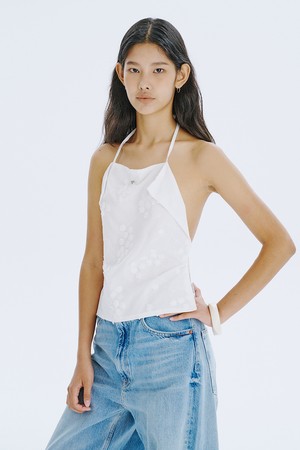 Square layered top_White