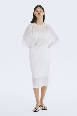 Sheer Banding Skirt_White