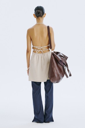 Strap Mini Dress_Beige