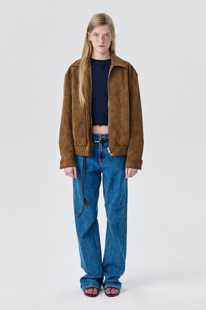 Soft Suede Seam Jumper_Brown