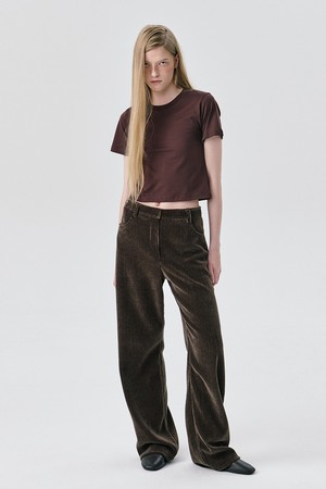 Corduroy Straight Pants_Brown