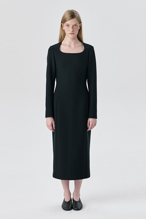 Ponte Fitted Dress_Black