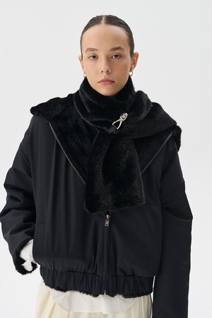 Mink fur Muffler_Black