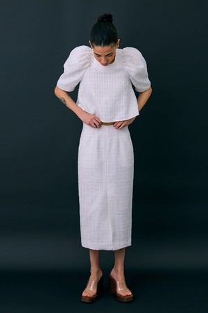 26 Tweed Skirt_White