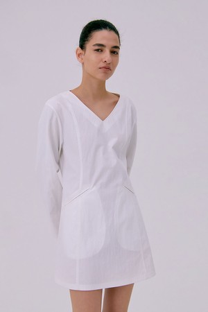V-neck Mini Dress_White