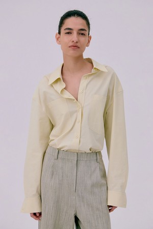 Oversized Pocket Shirts_Light Yellow