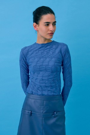 Crinkle T-Shirt_Smoke Blue