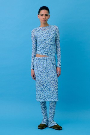 Floral Skirt_Light Blue