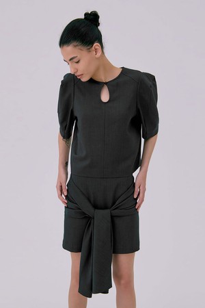 Puff Sleeve Blouse_Dark Navy