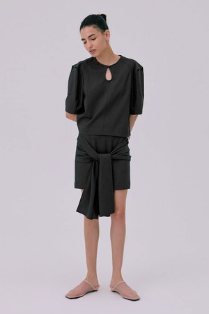 Tied Mini Skirt_Navy