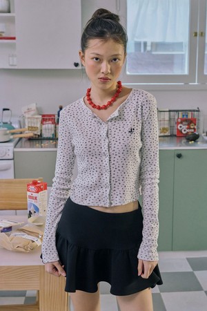 Punching Eyelet Cardigan_Ivory