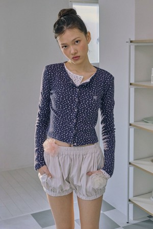 Punching Eyelet Cardigan_Navy
