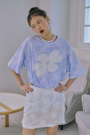 Flower Graphic Tee_Light Blue