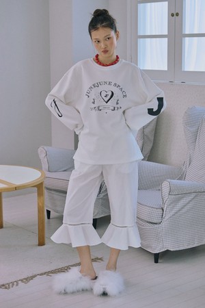 Bloom Frill Pants_White