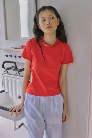 [1차 리오더][06/22순차배송]Slim Cut-out Tee_Red