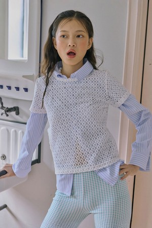 Slim Cut-out Lace Top_White