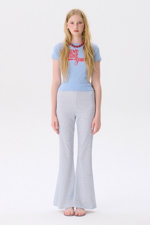 Floral Bootcut Pants_White