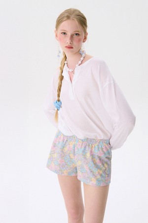 Henley Oversized T-shirts_White
