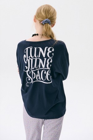 Henley Oversized T-shirts_Navy