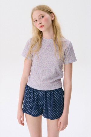 Floral Fitted T-shirts_Purple
