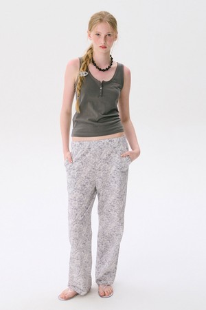 26 Flower Banding Pants_Grey