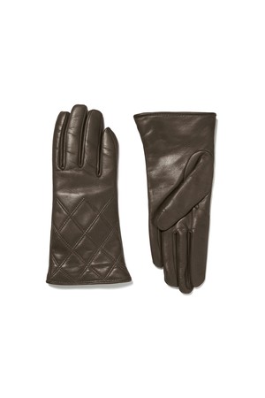 [Mani Calde] Quiled Nappa Gloves For Women_Khaki