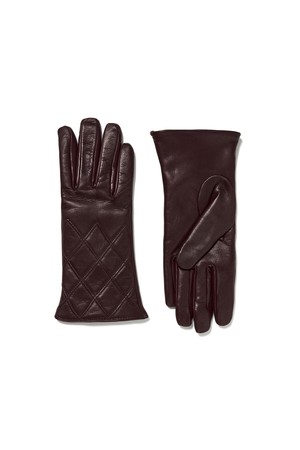 [Mani Calde] Quiled Nappa Gloves For Women_Wine