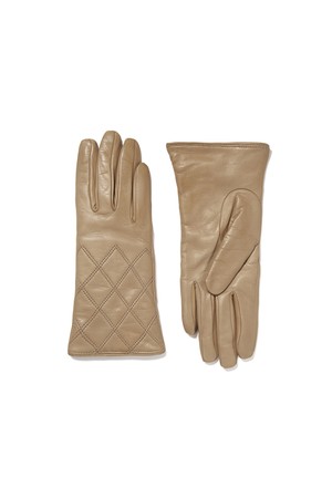 [Mani Calde] Quiled Nappa Gloves For Women_Colonial