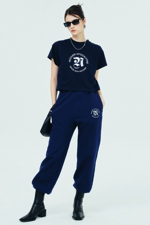 ROMAN TYPO LOGO TRAINING PANTS-NAVY