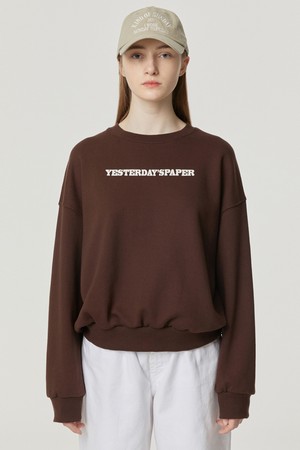 YESTERDAYS PAPER LOGO SWEATSHIRT-BROWN