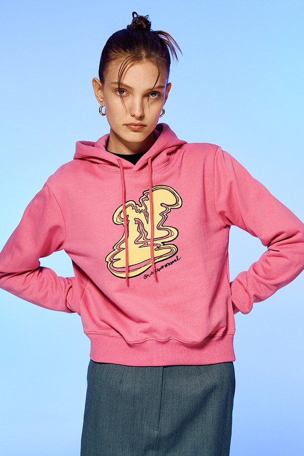 NCOVER - 후디 - MELTING LOGO CROP HOODIE-PINK