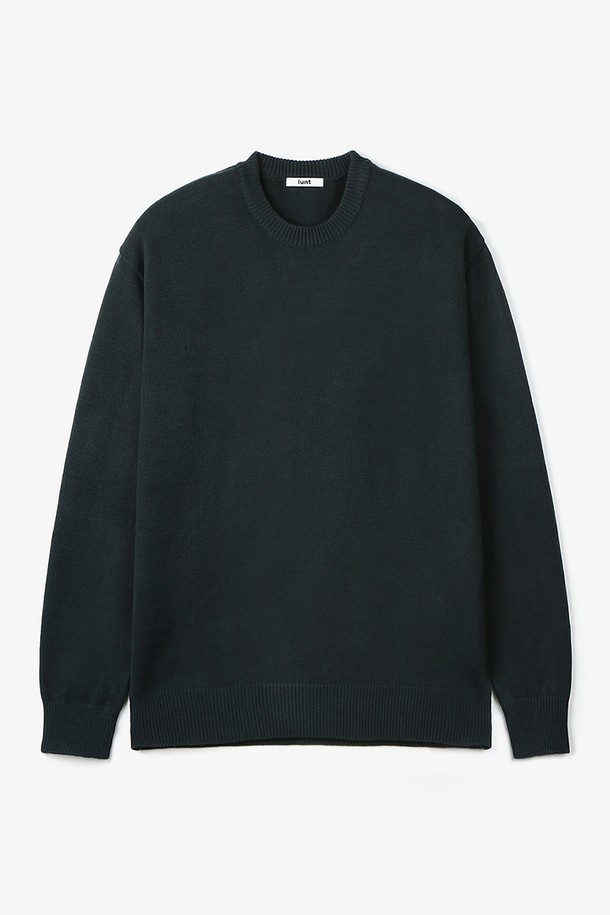 LUNT - 스웨터 - COMFORT ROUND NECK KNIT (DEEP GREEN)