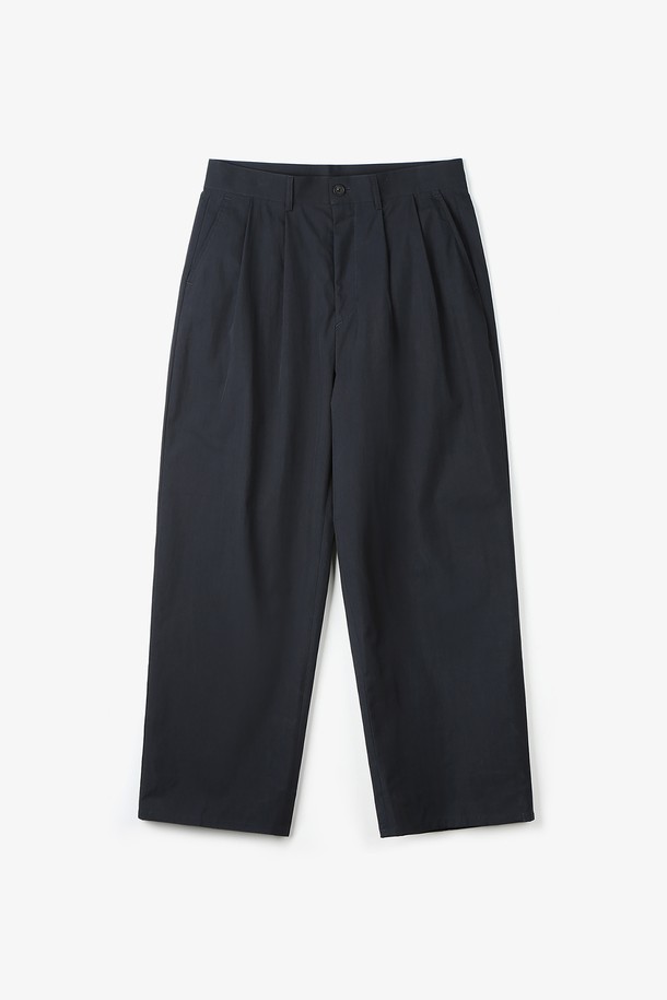 LUNT - 캐주얼팬츠 - CN WIDE TWO TUCKED PANTS (NAVY)