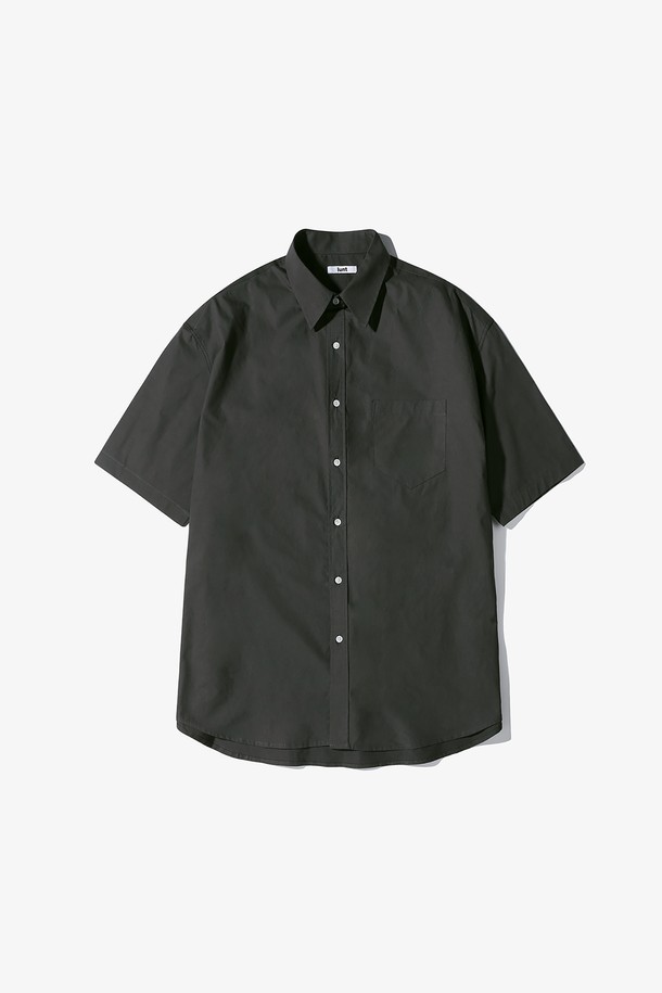 LUNT - 반팔셔츠 - COTTON HALF SHIRT (CHARCOAL)