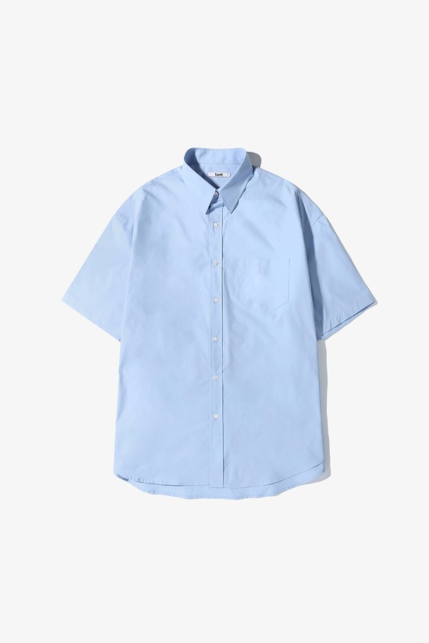 LUNT - 반팔셔츠 - COTTON HALF SHIRT (BLUE)