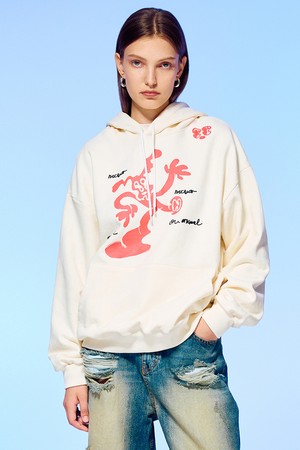 DANCING MOTION HOODIE-IVORY