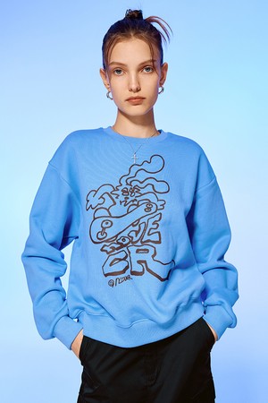 SKATE BOARDING SWEATSHIRT-SKY BLUE