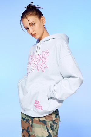 BAD CHILD STAR HOODIE-WHITE MELANGE