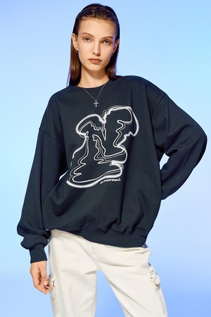 AFTERIMAGE N LOGO SWEATSHIRT-CHARCOAL