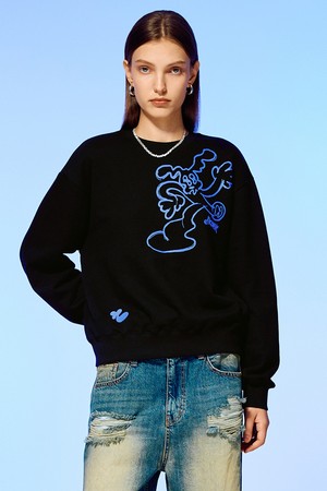 DANCING LINE MOTION SWEATSHIRT-BLACK