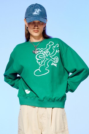 DANCING LINE MOTION SWEATSHIRT-GREEN