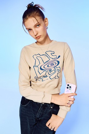 ROUGHLY DRAW LOGO SWEATSHIRT-BEIGE