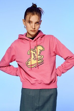 MELTING LOGO CROP HOODIE-PINK