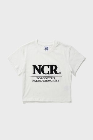 NCR 시그니처 크롭 반팔 티셔츠 화이트