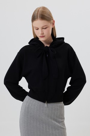 RIPPLE : 리플 리본타잉 후드집업 (3color)