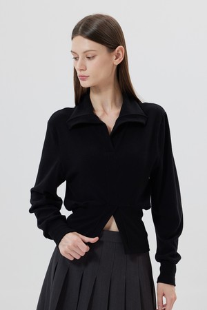 Epinal : 에피날 슬릿 오픈칼라 스웻셔츠 (3color)