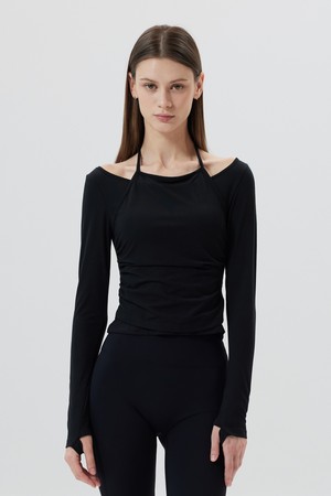 VALERIA : 발레리아 홀터넥 레이어드 롱슬리브 (4color)