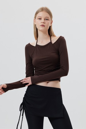 VALERIA : 발레리아 홀터넥 레이어드 롱슬리브 (4color)