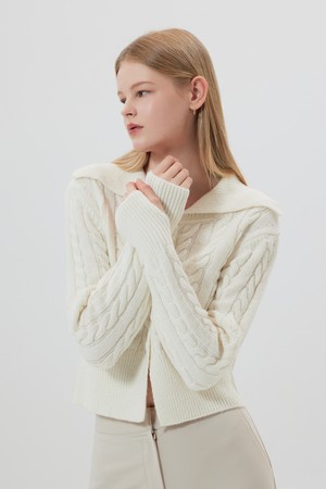 HUPPERT : 위페르 케이블 니트 가디건 (3color)